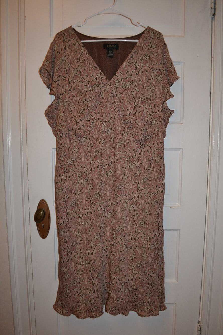Whimsygoth Phoebe Buffay Y2K 90s 100% Silk Pink and Brown Paisley Midi Dress